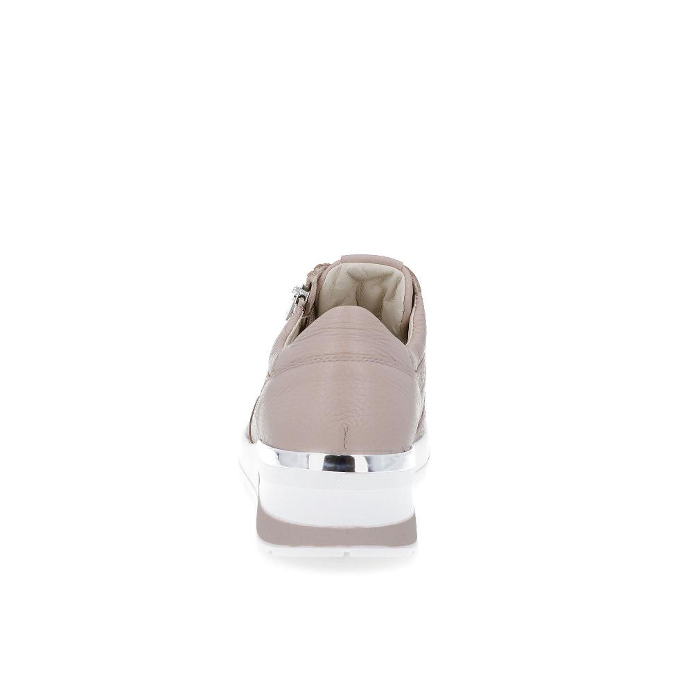 QVC Vitaform Sneaker In Pelle Zip Laterale Inserto Metallico Zeppa 4 5 Cm