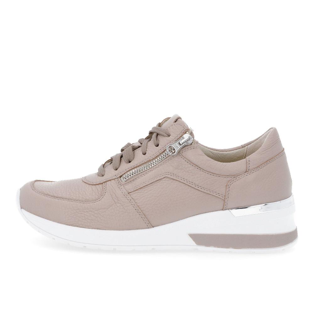 QVC Vitaform Sneaker In Pelle Zip Laterale Inserto Metallico Zeppa 4 5 Cm