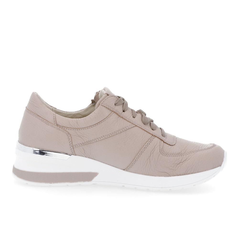 QVC Vitaform Sneaker In Pelle Zip Laterale Inserto Metallico Zeppa 4 5 Cm