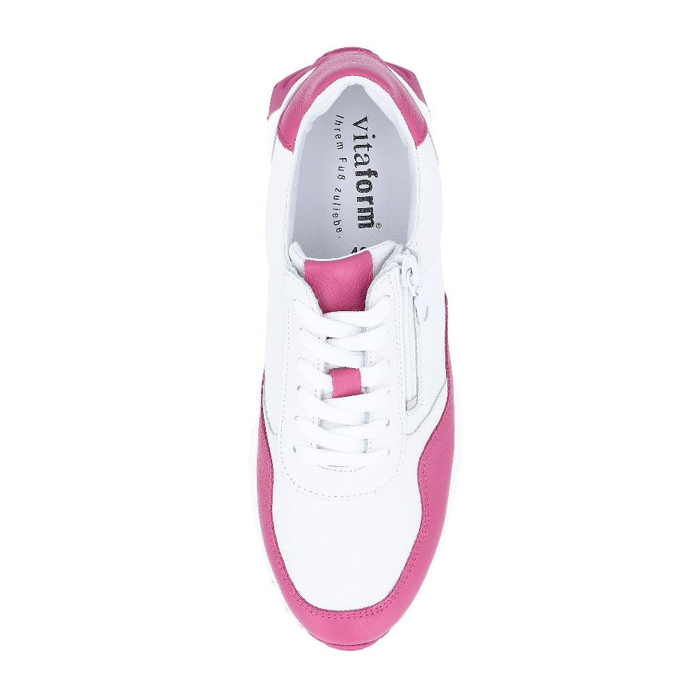 QVC Vitaform Sneaker In Pelle Zip Laterale Soletta Removibile Air Cushioned