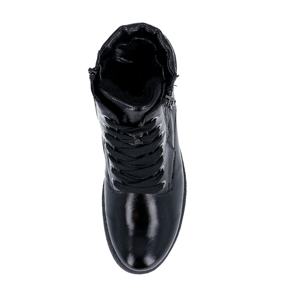 QVC Vitaform Stivaletti Stringati In Pelle Lucida Soletta Air Cushioned