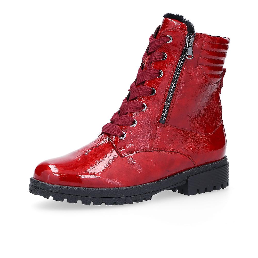 QVC Vitaform Stivaletti stringati in pelle lucida soletta Air Cushioned
