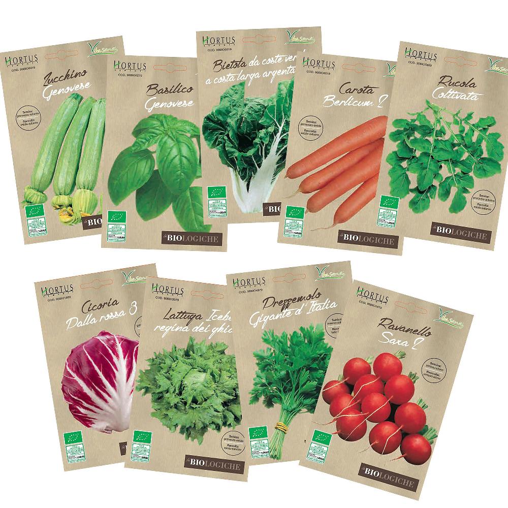 QVC Vitasana Hortus Kit Le Biologiche 8 buste di sementi di ortaggi biologici