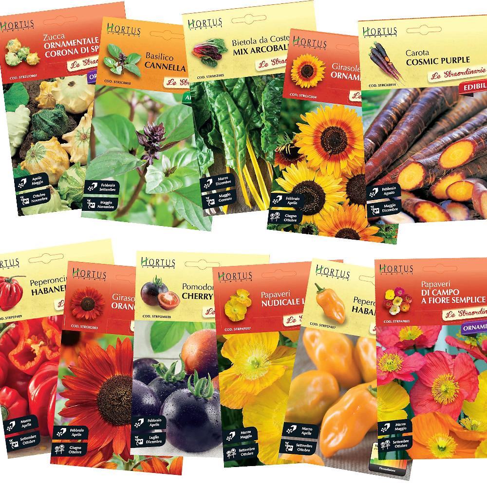 QVC Vitasana Hortus Kit Le Straordinarie 10 buste di sementi particolari