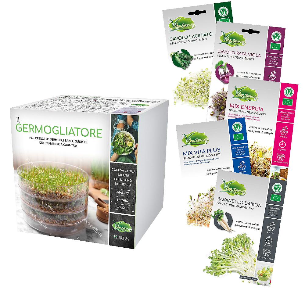 QVC Vitasana Kit 4 sementi da germoglio + germogliatore