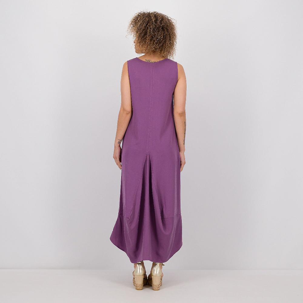 QVC W.I.T.A. Abito Lungo Drappeggiato Tessuto Lyocell Scollo Ampio