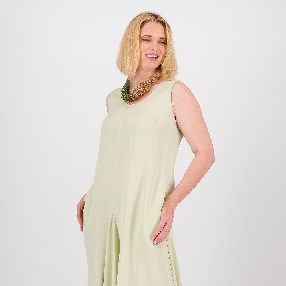 QVC W.I.T.A. Abito Lungo Drappeggiato Tessuto Lyocell Scollo Ampio
