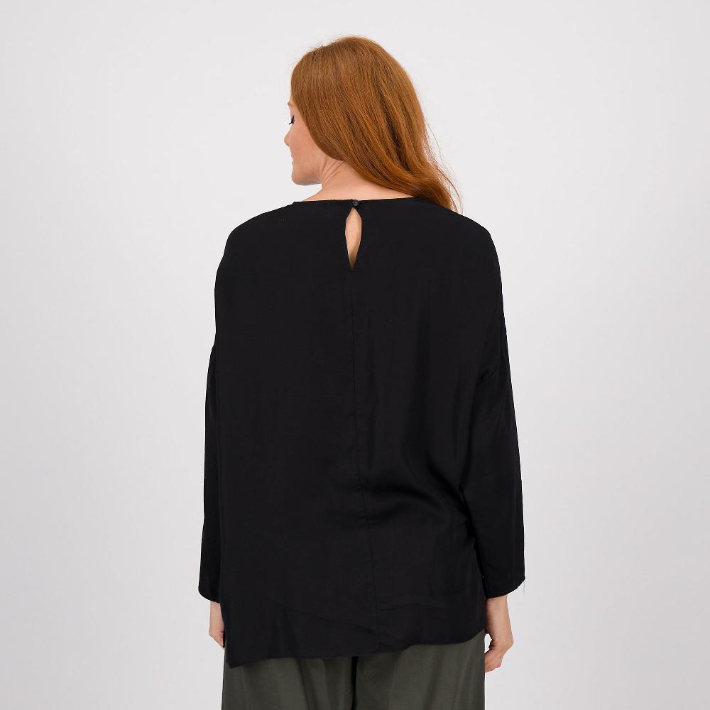 QVC W.I.T.A. Blusa In Raso Viscosa A Maniche Lunghe Con Spacchi