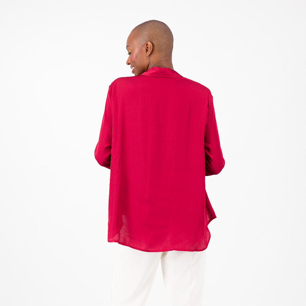 QVC W.I.T.A. Camicia In Raso 100% Viscosa Fondo Asimmetrico Made In Italy