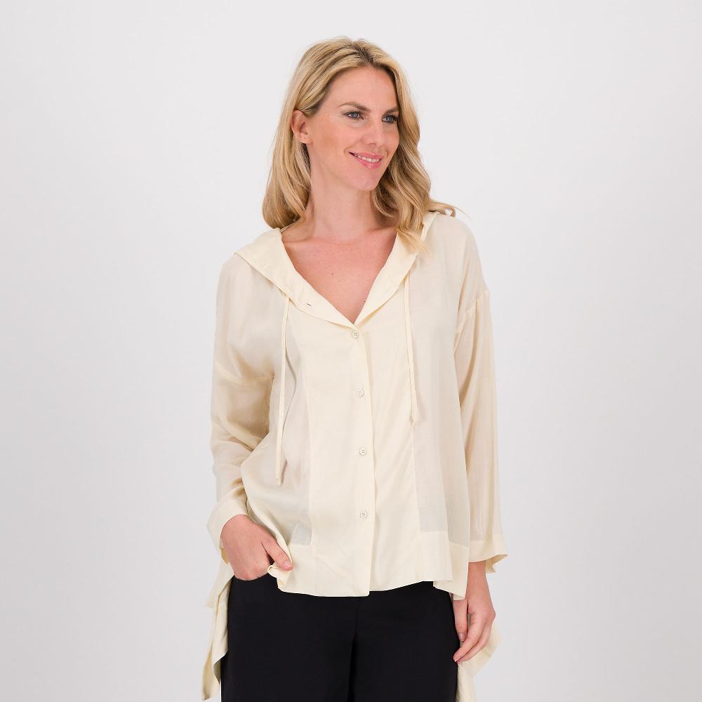 QVC W.I.T.A. Camicia in viscosa a maniche lunghe con cappuccio
