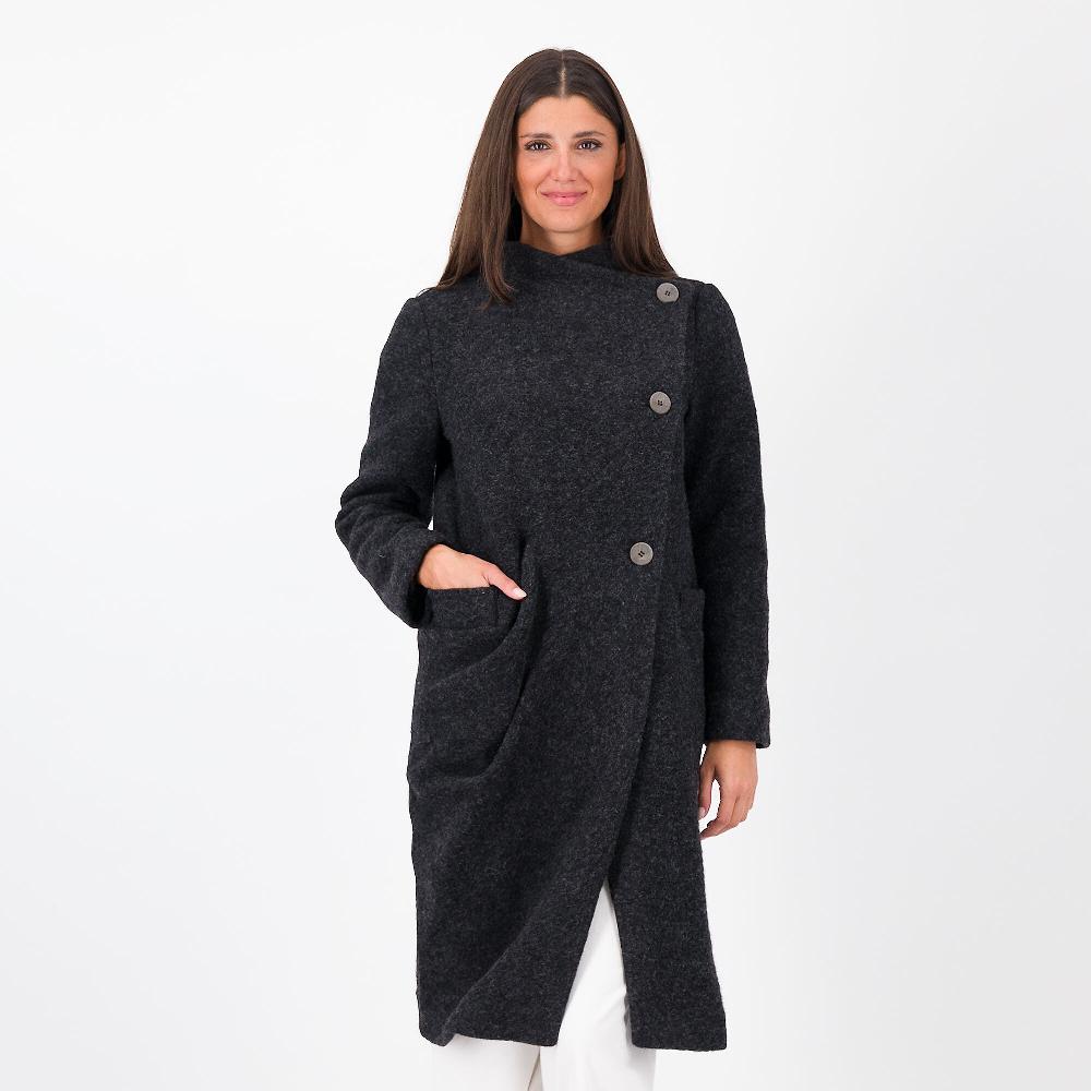 QVC W.I.T.A. Cappotto con lana cotta linea asimmetrica Made in Italy