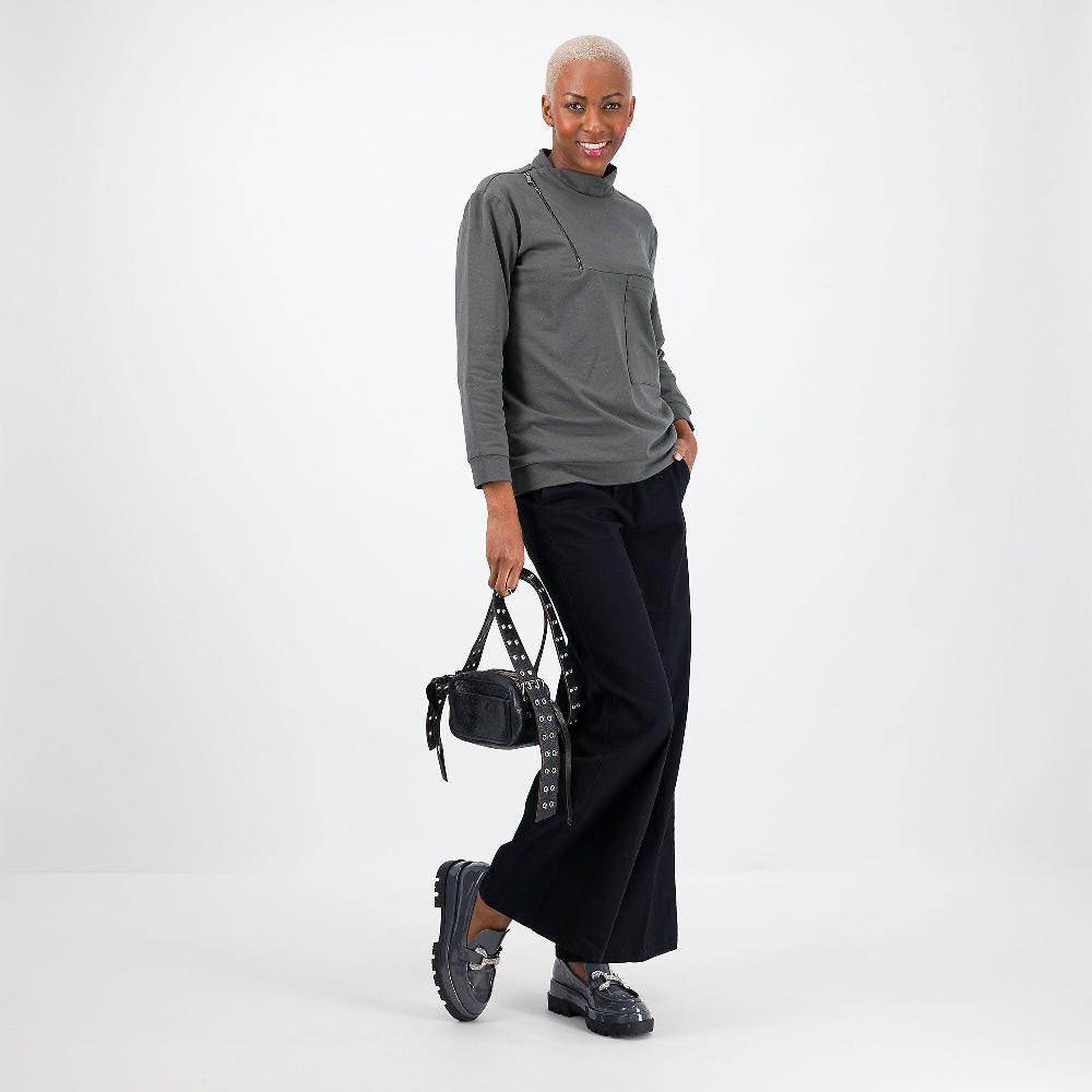 QVC W.I.T.A. Felpa Con Zip Laterale E Tascona Davanti
