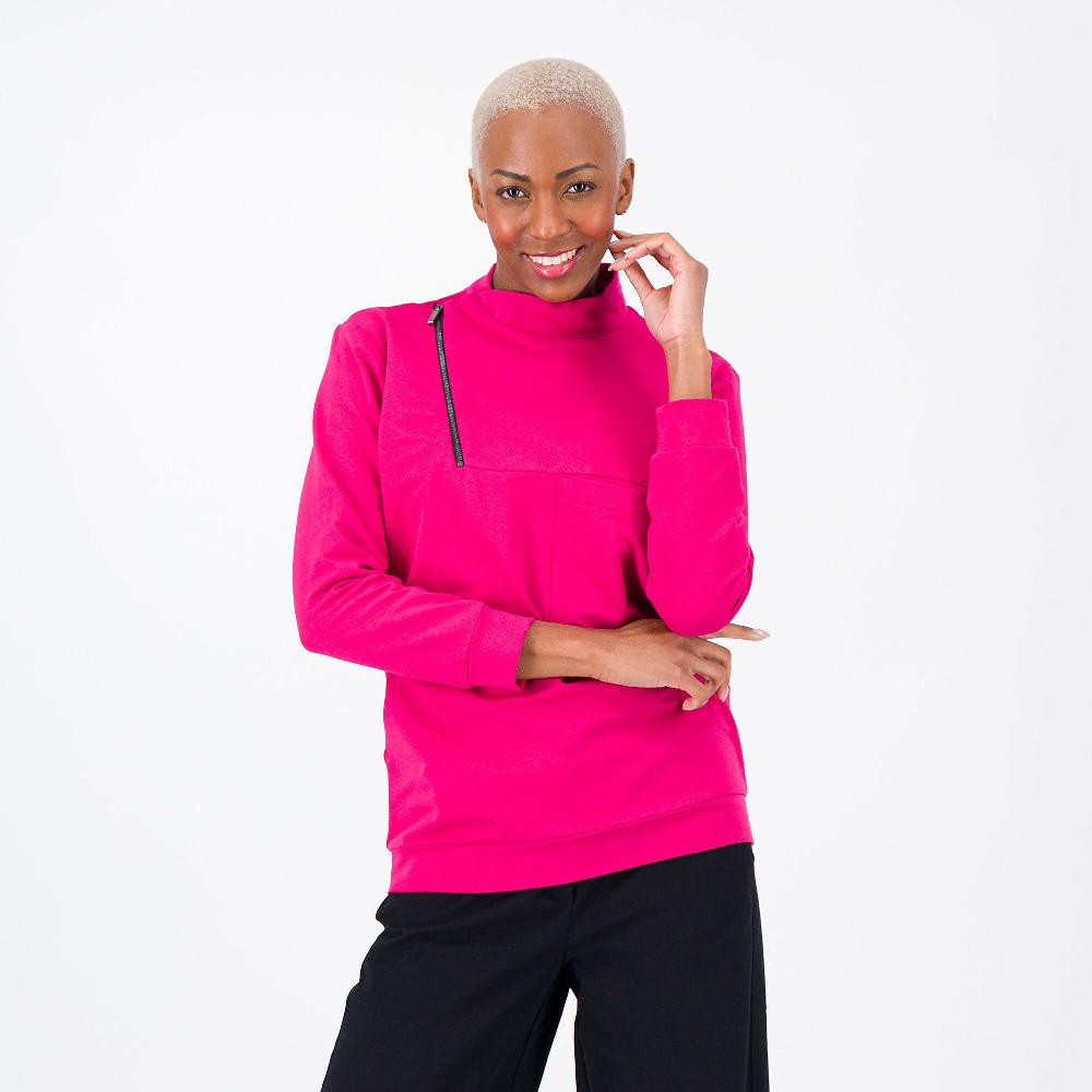 QVC W.I.T.A. Felpa con zip laterale e tascona davanti