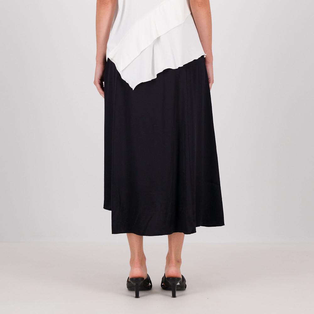 QVC W.I.T.A. Gonna Midi In Raso Di Viscosa Con Elastico In Vita