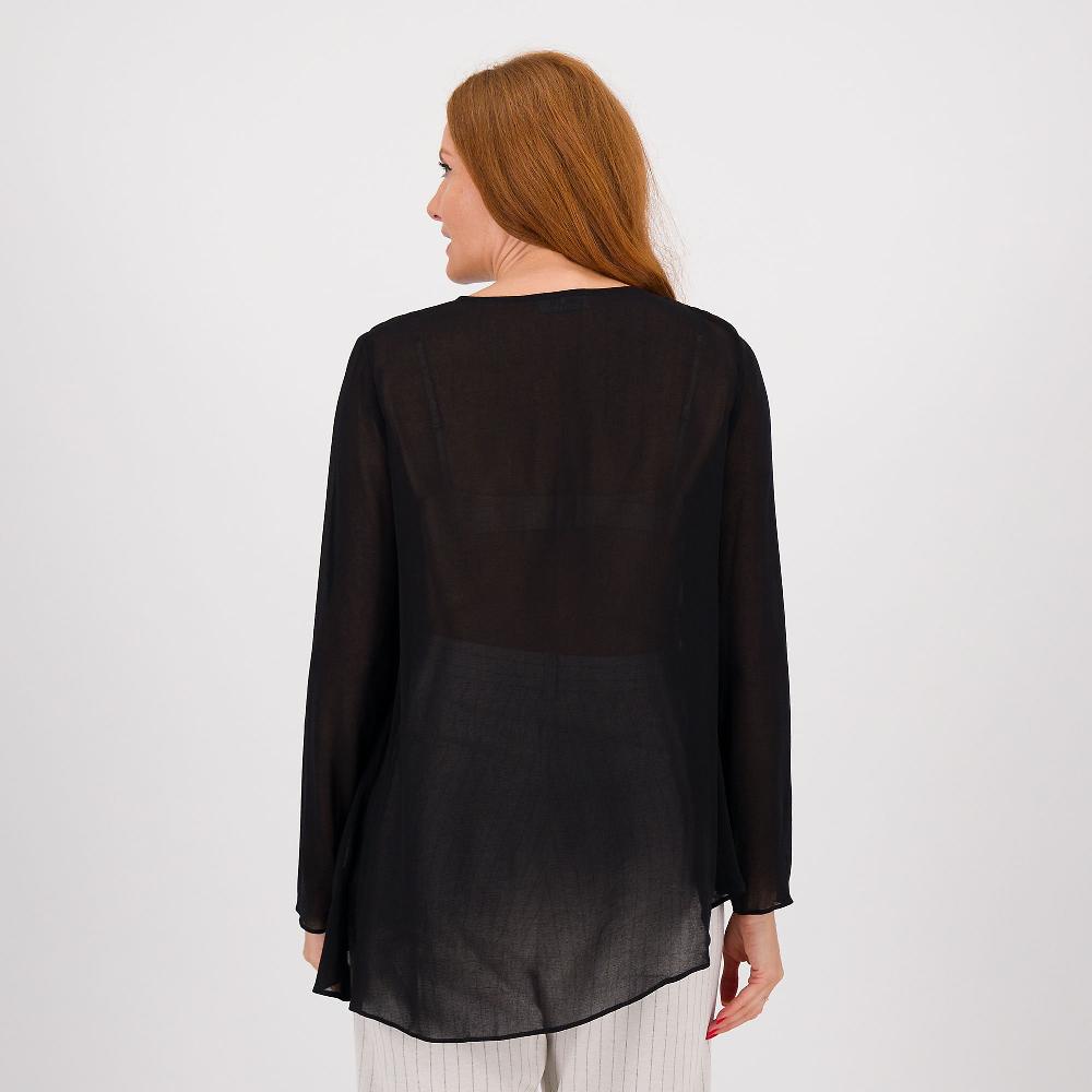 QVC W.I.T.A. Maglia In Crêpe Di Viscosa Con Scollo A V E Maniche Lunghe
