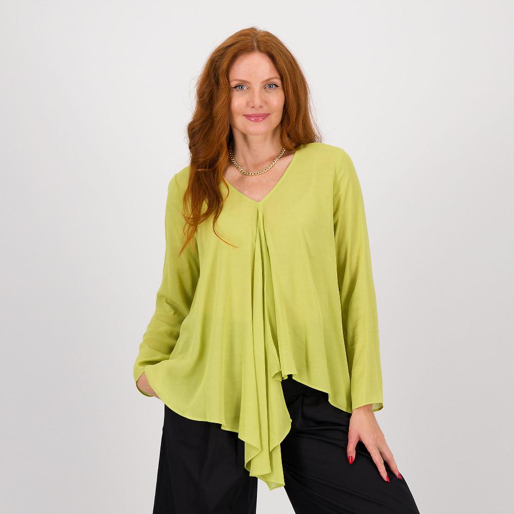 QVC W.I.T.A. Maglia in crêpe di viscosa con scollo a V e maniche lunghe