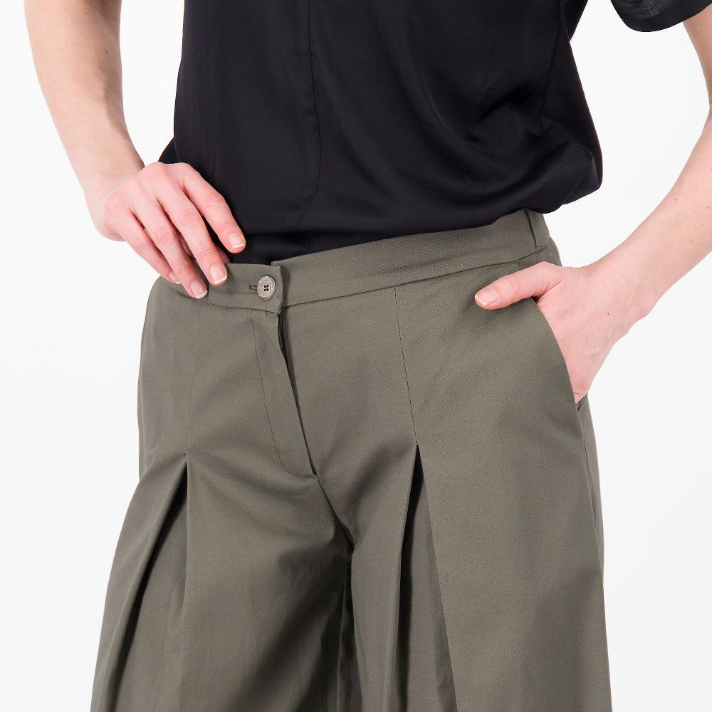 QVC W.I.T.A. Pantaloni Ampi Con Risvolto In Cotone Stretch Made In Italy