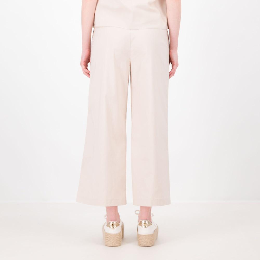 QVC W.I.T.A. Pantaloni In Cotone Stretch Cropped Gamba Ampia Made In Italy