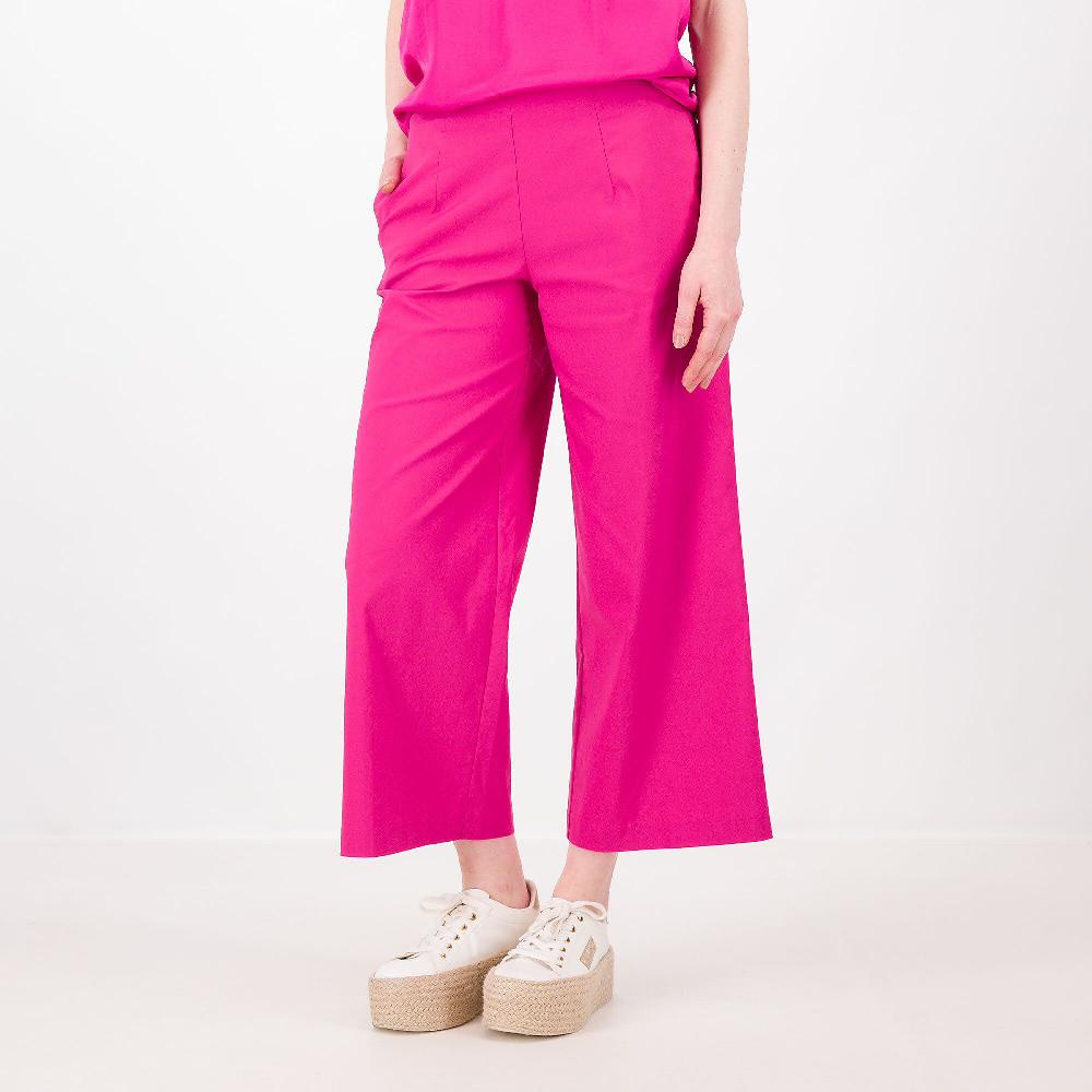 QVC W.I.T.A. Pantaloni in cotone stretch cropped Gamba ampia Made in Italy
