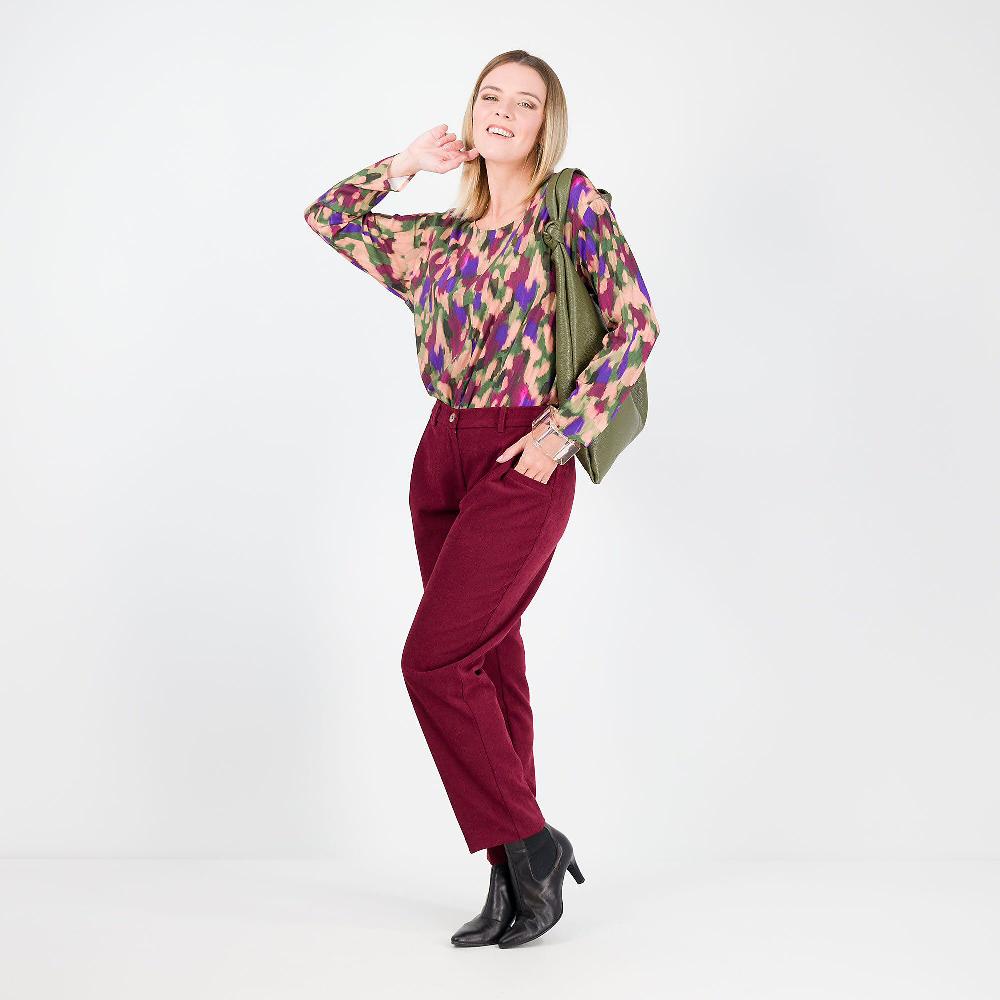 QVC W.I.T.A. Pantaloni In Velluto 2000 Righe Con Pieghe