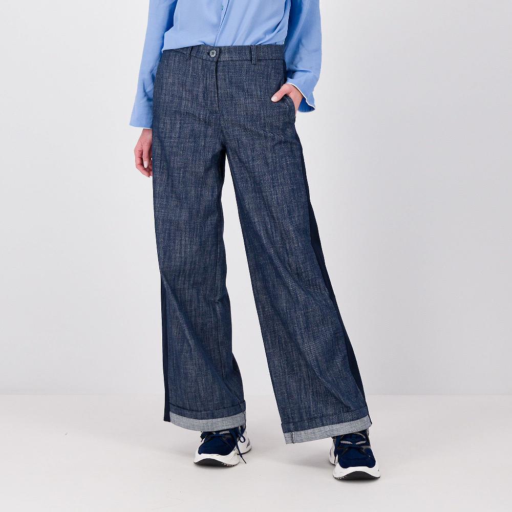 QVC W.I.T.A. Pantaloni jeans con inserto e risvolto al fondo