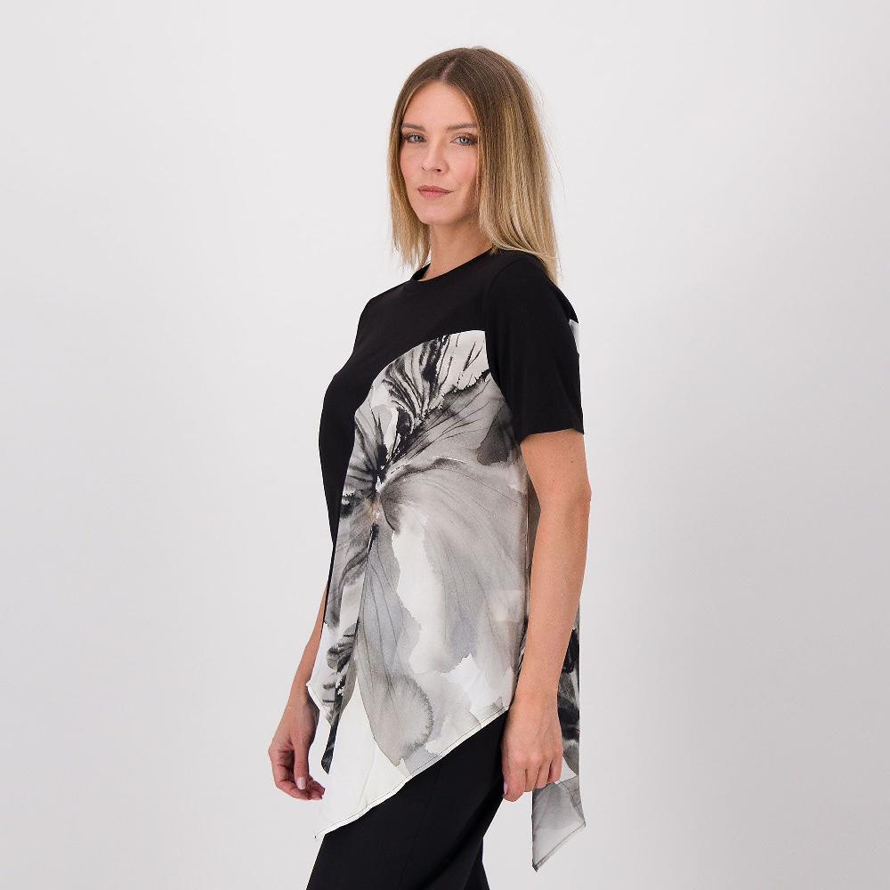 QVC W.I.T.A. T-shirt in jersey di cotone con inserto fantasia