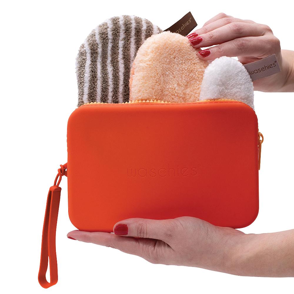 QVC WASCHIES Kit 3 dischetti viso riutilizzabili + borsa