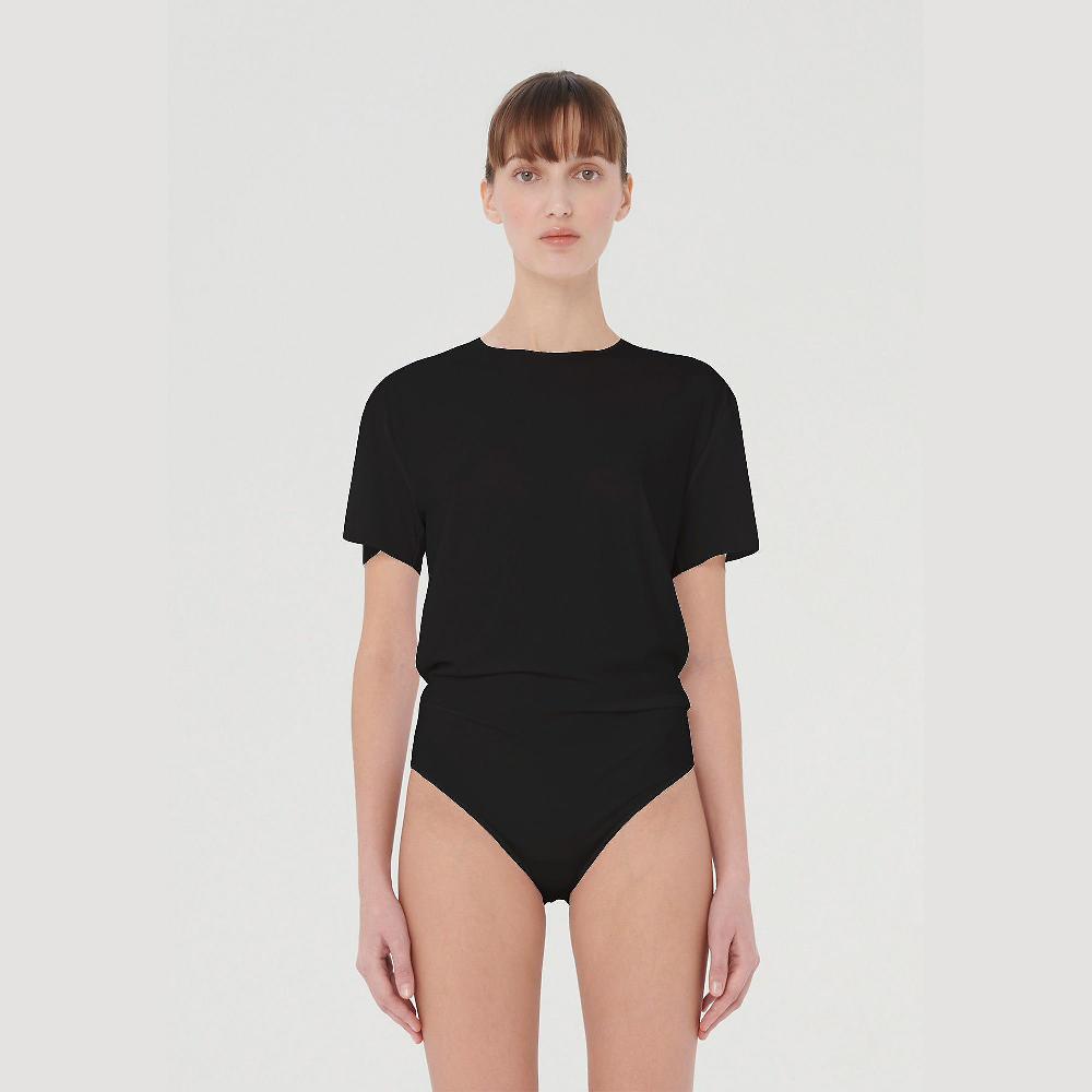 QVC Wolford T-shirt A Body Scollo Tondo E Manica Corta Modal Stretch
