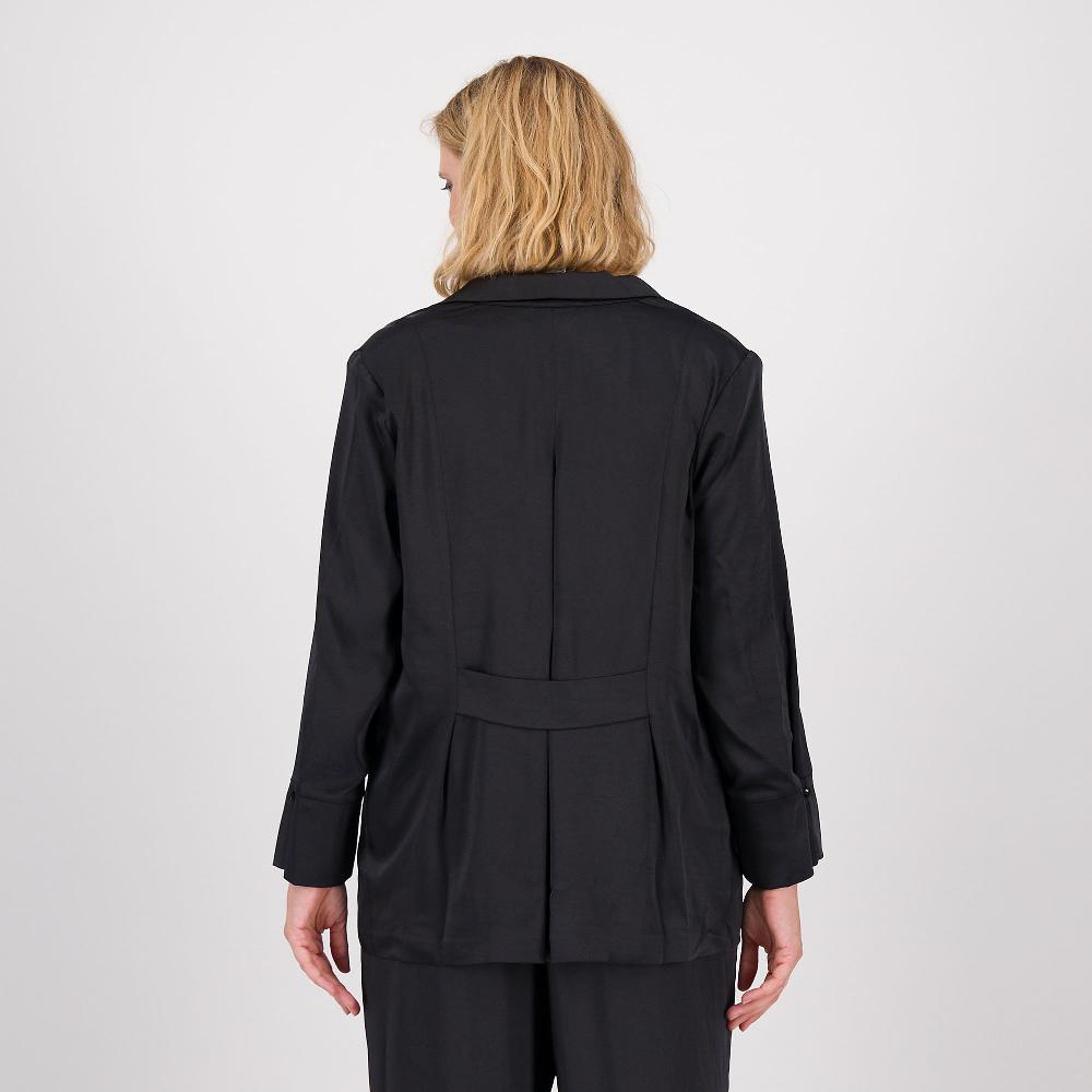 QVC Wynne Layers Blazer In Satin Con Collo Rever E Bottoni Rivestiti