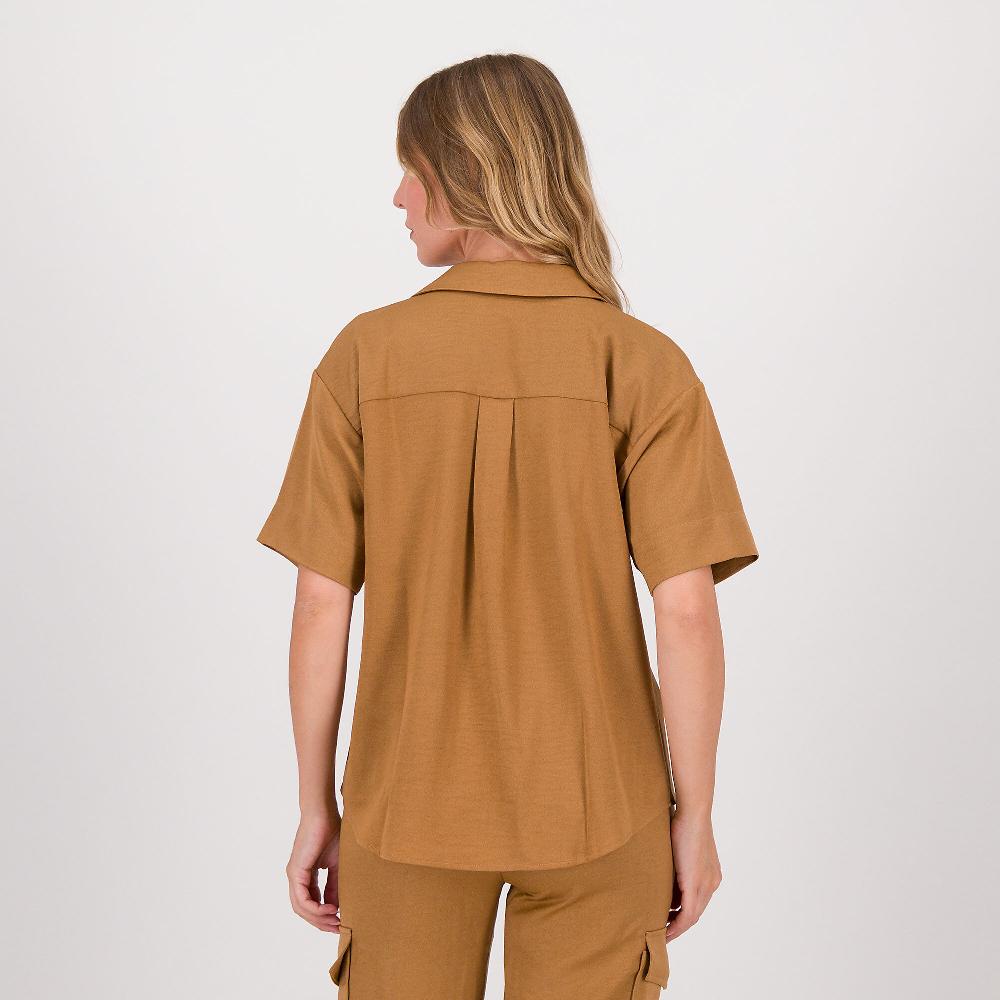QVC Wynne Layers Blusa A Maniche Corte In Satin Effetto Martellato