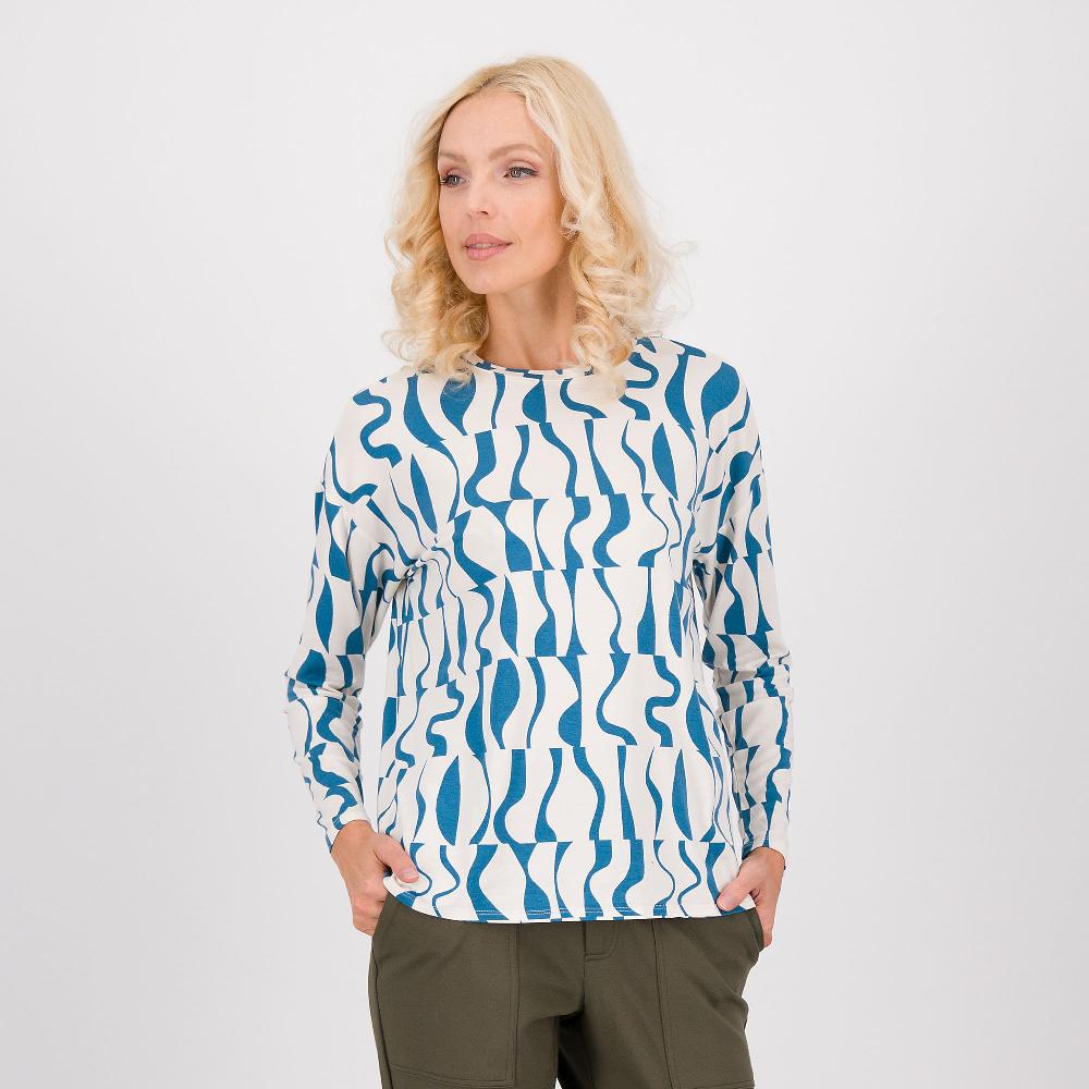 QVC Wynne Layers Blusa in viscosa con scollo tondo e maniche lunghe