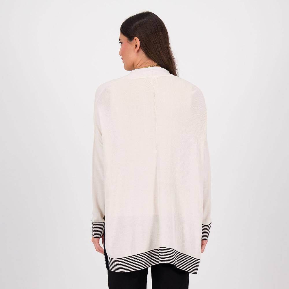 QVC Wynne Layers Cardigan In Maglia Rasata Con Collo Sciallato
