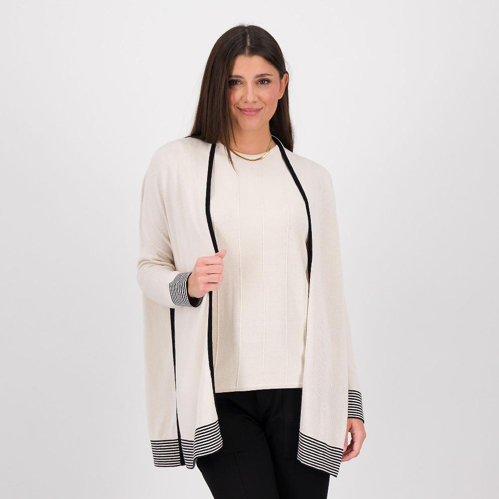 QVC Wynne Layers Cardigan in maglia rasata con collo sciallato