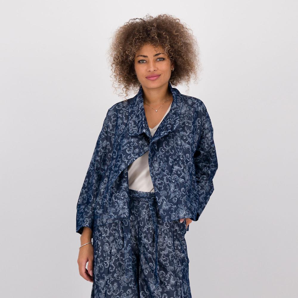 QVC Wynne Layers Giacca Ampia Fantasia Jacquard Con Filato Lamé