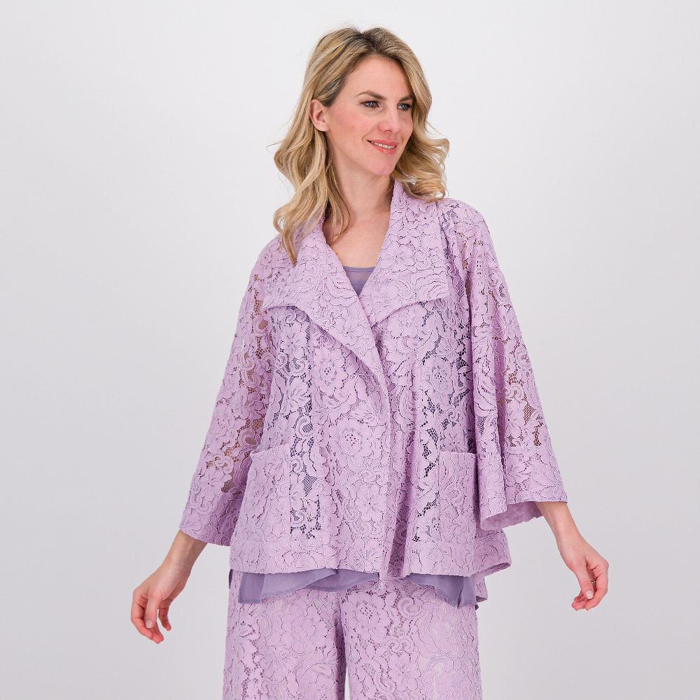 QVC Wynne Layers Giacca in pizzo macramé con tasche