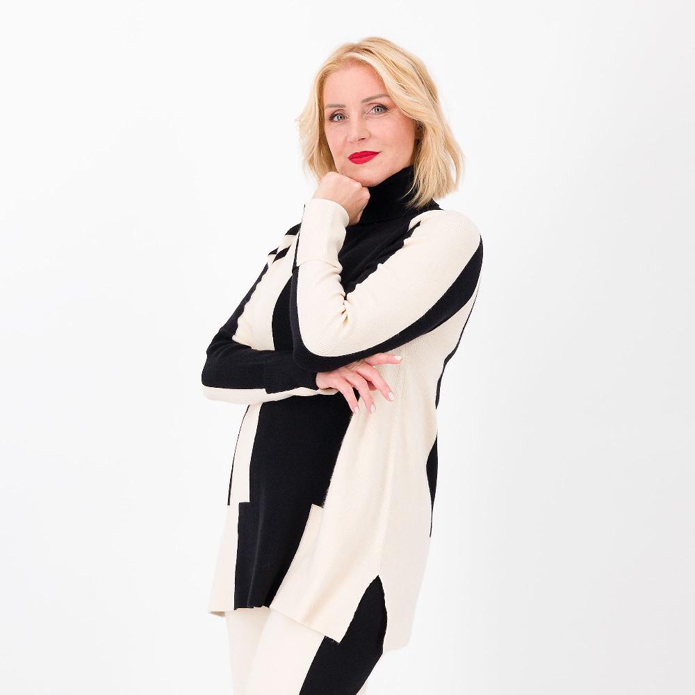 QVC Wynne Layers Maglia dolcevita a blocchi di colore