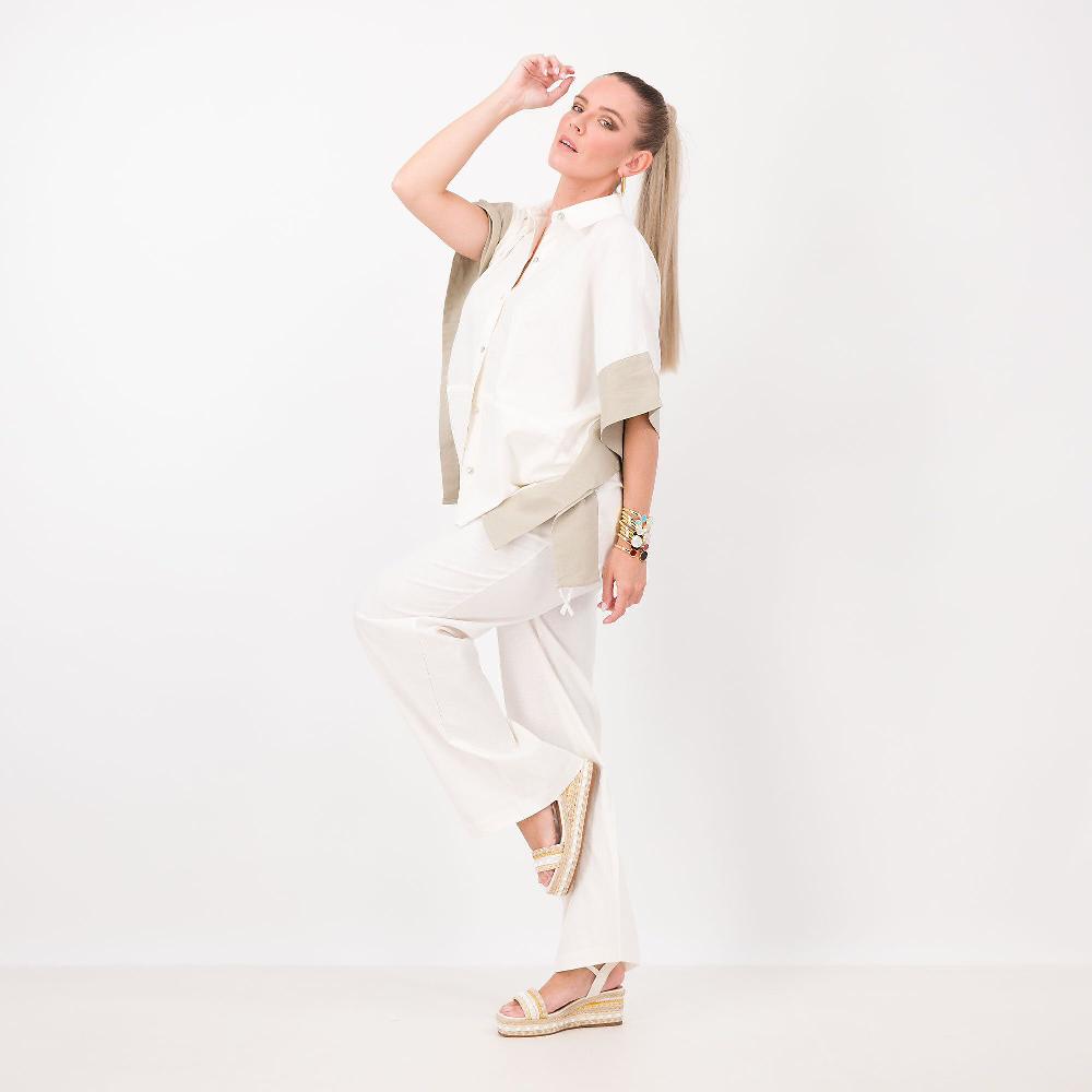 QVC Wynne Layers Pantaloni A Gamba Ampia In Lino E Viscosa