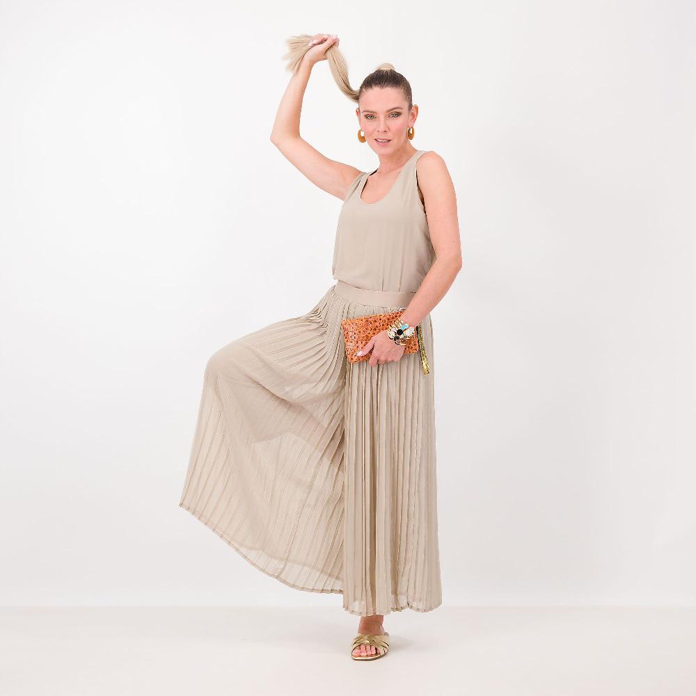 QVC Wynne Layers Pantaloni Ampi In Chiffon Plissè Foderati In Jersey Di Viscosa