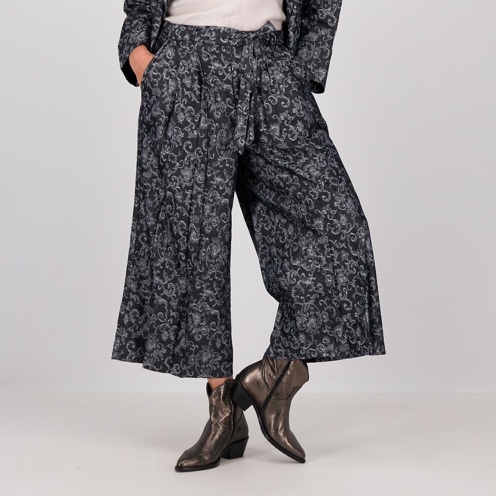 QVC Wynne Layers Pantaloni Ampi In Tessuto Fantasia Con Lamé