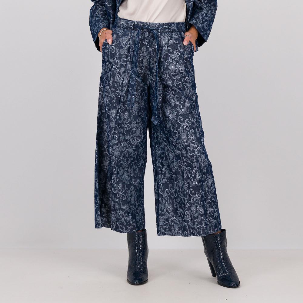 QVC Wynne Layers Pantaloni ampi in tessuto fantasia con lamé