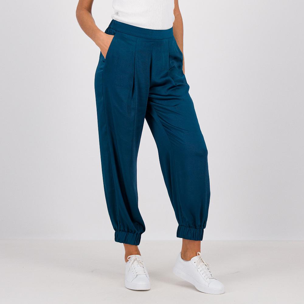 QVC Wynne Layers Pantaloni jogger in satin con tasche ed elastico in vita
