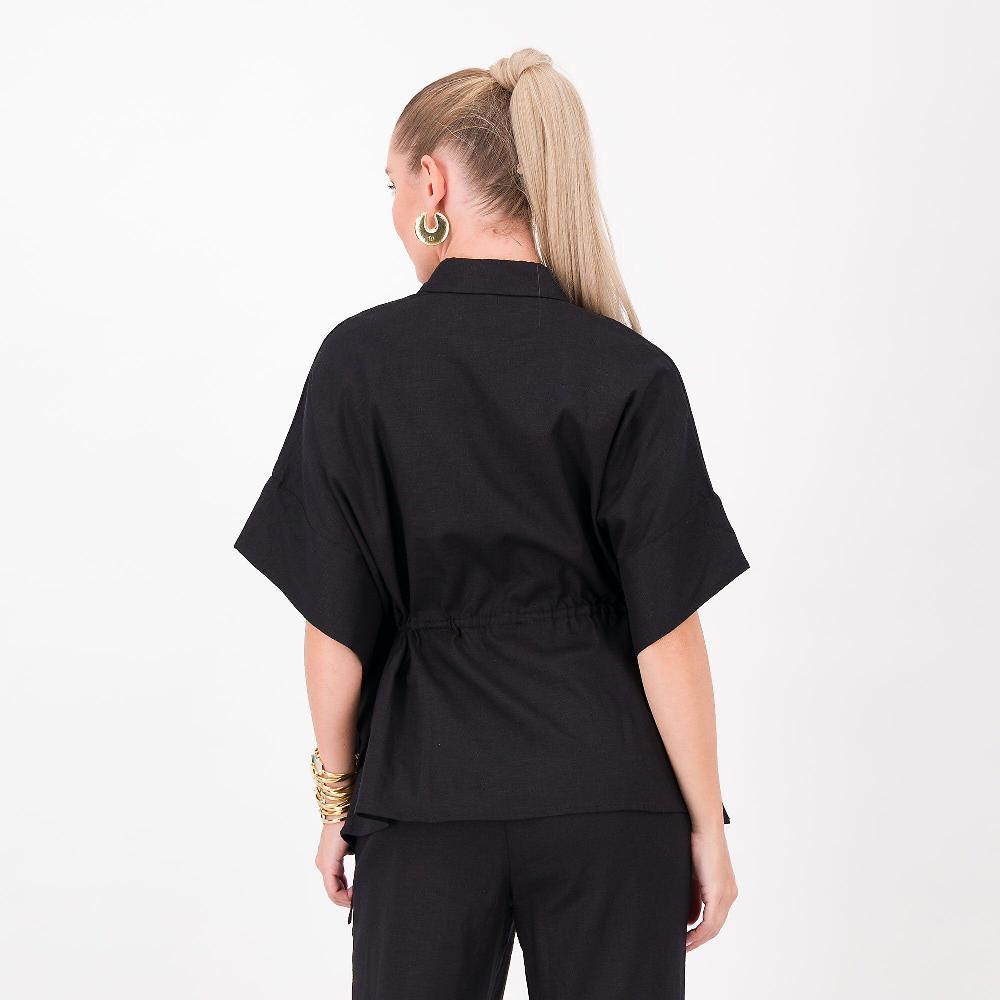 QVC Wynne Layers Poncho In Lino E Viscosa Con Colletto A Camicia