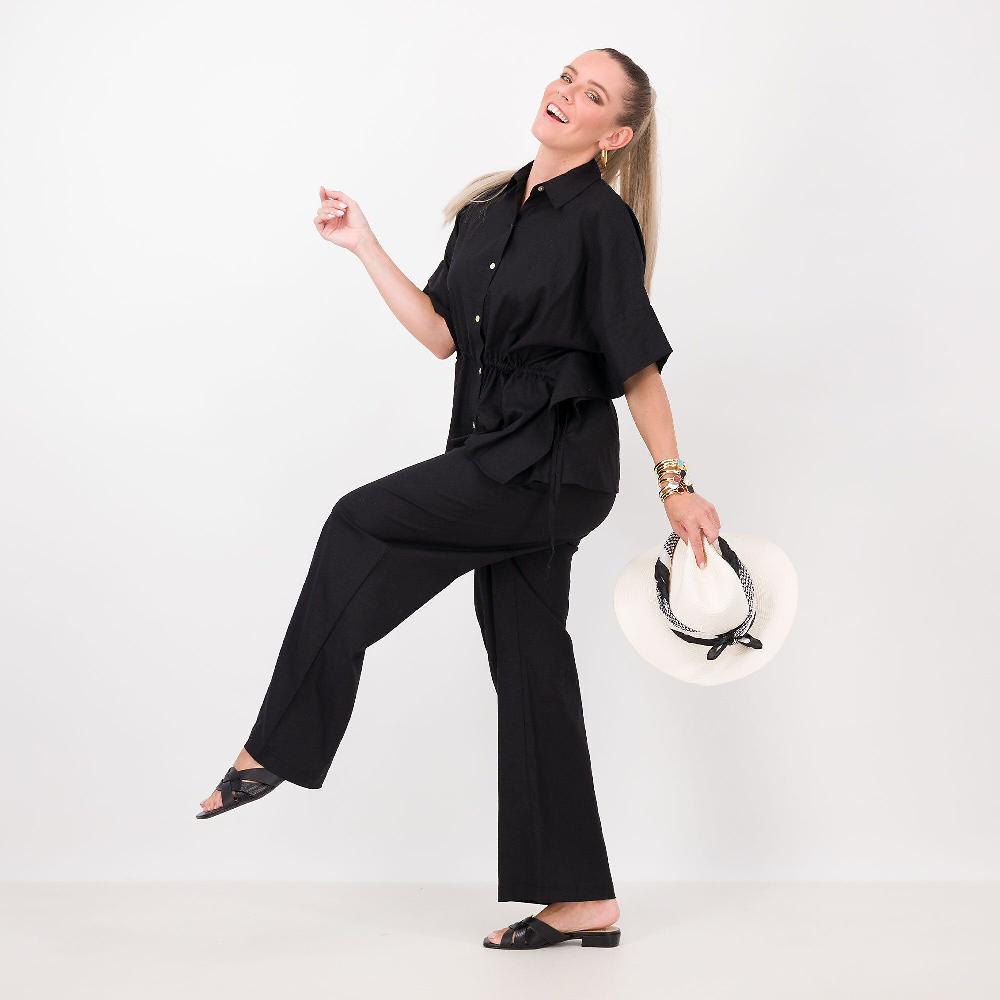 QVC Wynne Layers Poncho In Lino E Viscosa Con Colletto A Camicia
