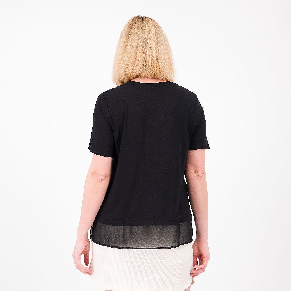 QVC Wynne Layers T-shirt A Maniche Corte Con Fondo In Chiffon