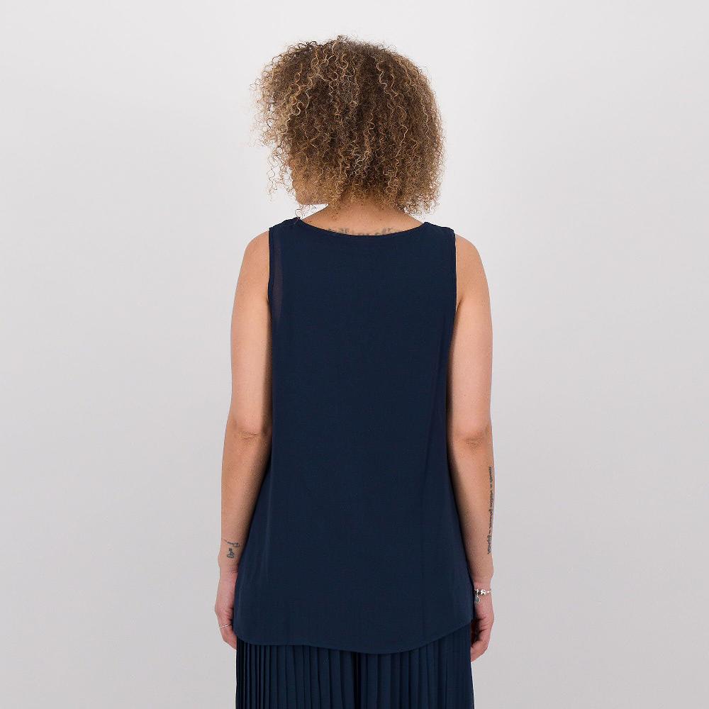 QVC Wynne Layers Top Smanicato In Chiffon Doppiato In Jersey Di Viscosa
