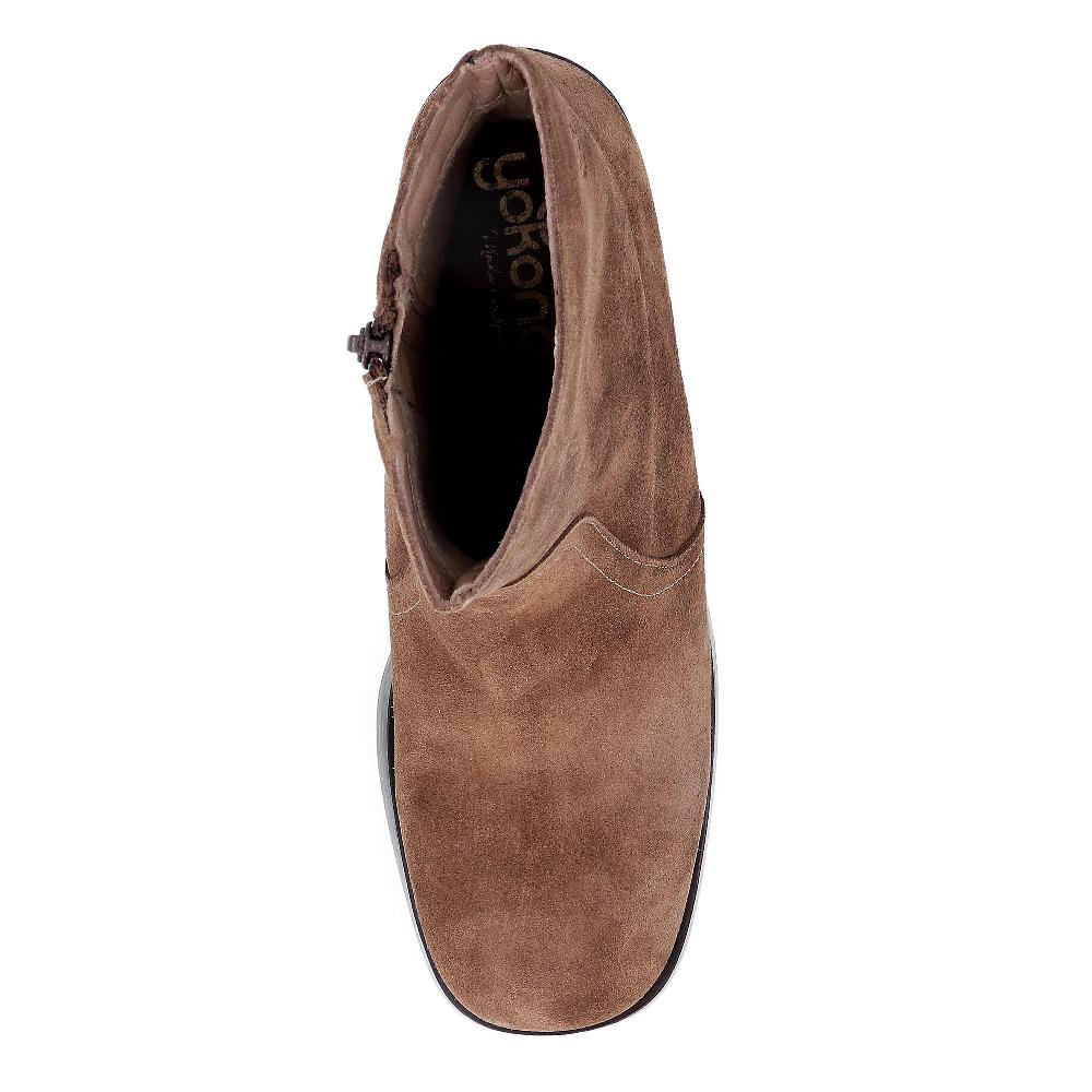 QVC YOKONO Stivaletti In Pelle Scamosciata Tacco 8 5 Cm