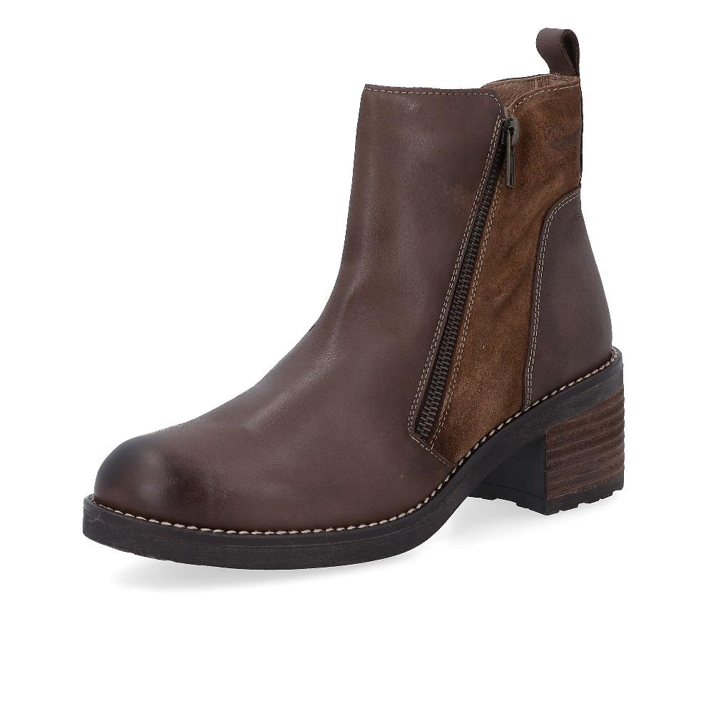 QVC YOKONO Tronchetti in pelle inserto scamosciato tacco 6 cm