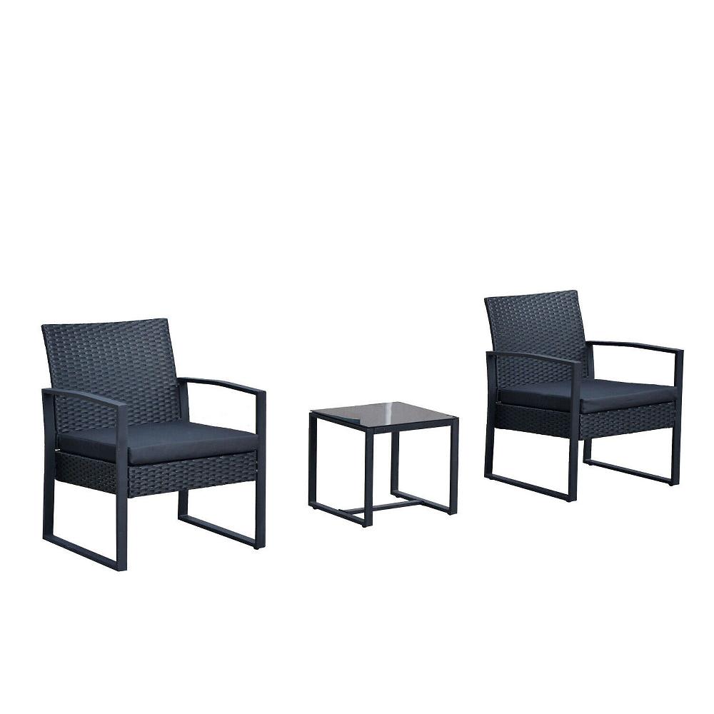 QVC Zambetti Outdoor Set Arredo Esterni: 2 Sedie Rattan + Tavolino In Vetro