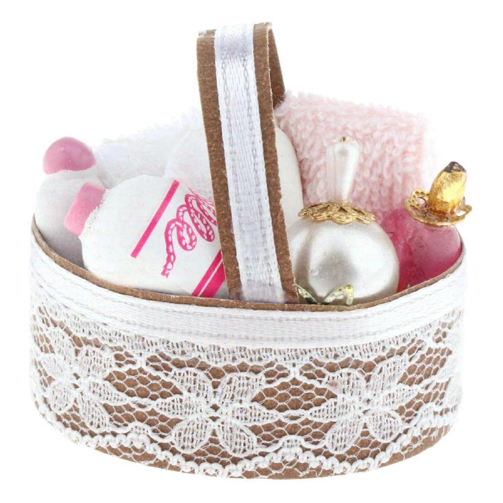 1/12 Miniature Bathroom Supplies Basket Set Bathroom Furniture Decorative Accessories