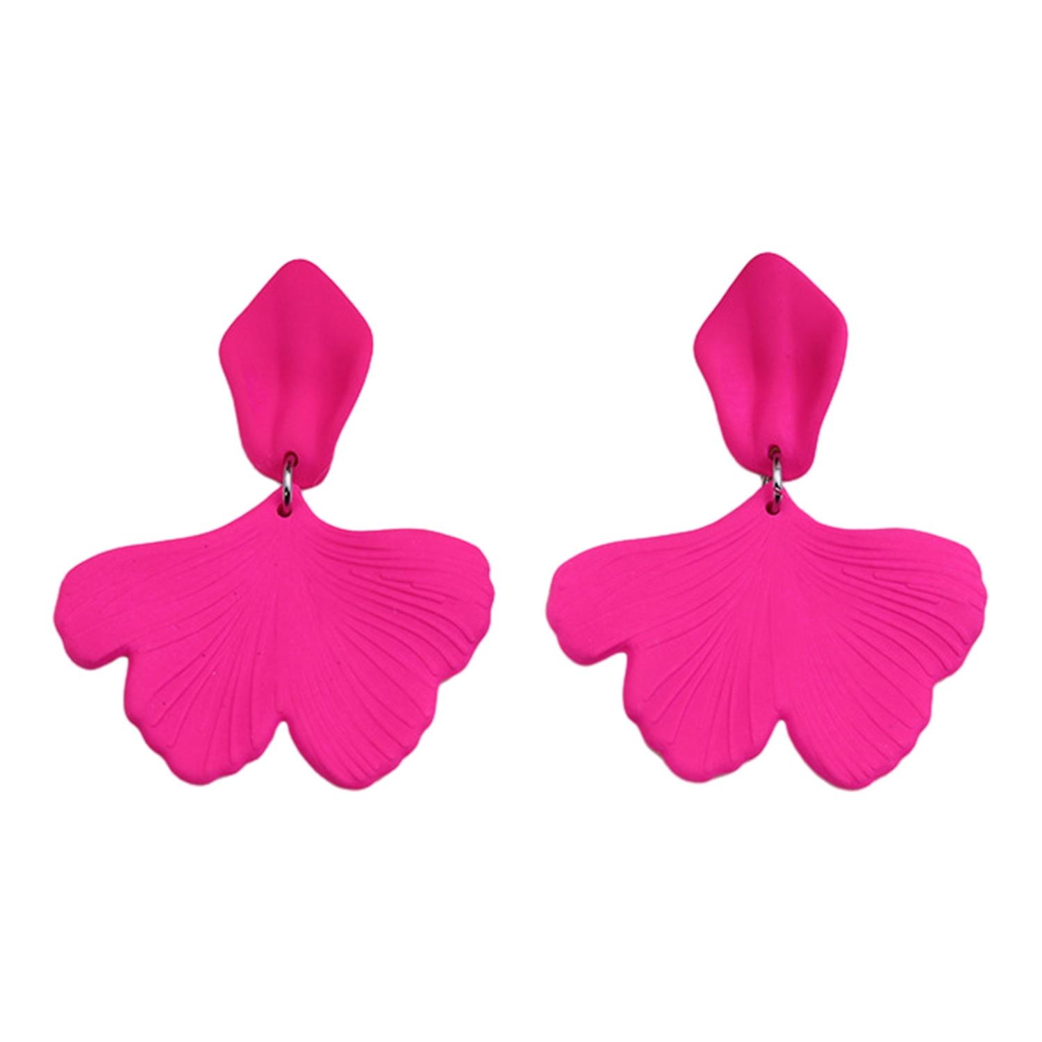 1 Pair Boho Rose Petal Shape Dangle Earrings Acrylic Tiered Flower Long Drop Stud Earrings